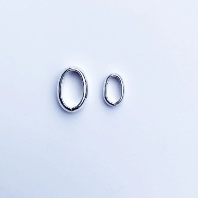 Anneau de montage ovale - Plaqué argent 10 microns