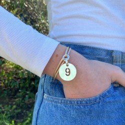 Bracelet Satin Pendentif Chiffre Maxi