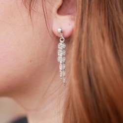 Boucles d'oreilles mini chaîne maille marine