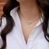 COLLIER MENOTTES PLAQUE ARGENT 10 MICRONS