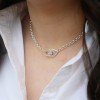COLLIER MENOTTES PLAQUE ARGENT 10 MICRONS