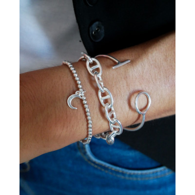 bracelet gaïa perles breloque lune