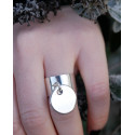 Bague breloque pastille ronde