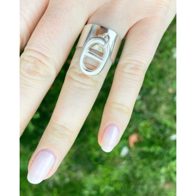 Bague breloque Maille Marine porté