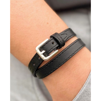 Bracelet cuir Noir