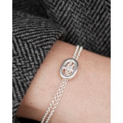 Bracelet double chaîne passant maille marine