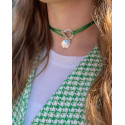 Collier Toggle Satiné porté