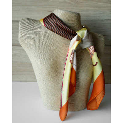 Écharpe Carrée En Satin Pour Femmes - 35 Pouces - Foulard Imprimé Polyvalent Pour Cheveux, Cou Ou Sac