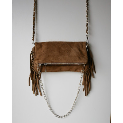 Sac Cooper à franges Taupe