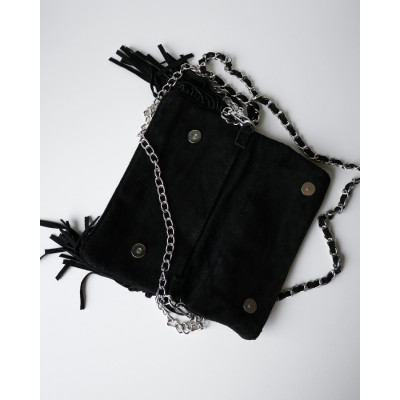 Sac Cooper à franges Noir ouvert