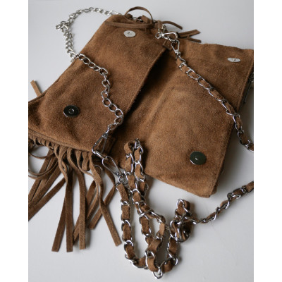 Sac Cooper à franges Taupe