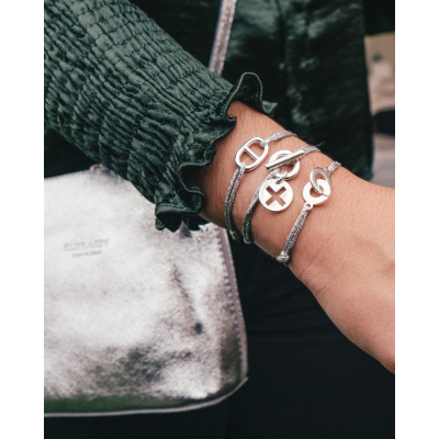 Bracelet breloque cordon lurex