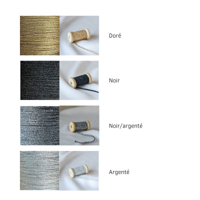 Bracelet breloque cordon lurex plaquette