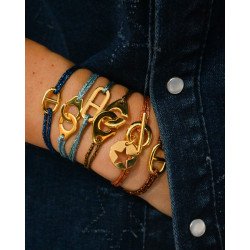 Bracelet breloque cordon lurex