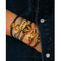 Bracelet breloque cordon lurex