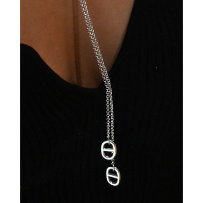 Collier Sarah mailles marines