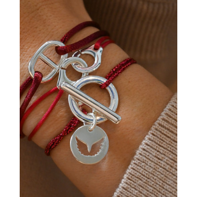 Bracelet breloque cordon pailleté