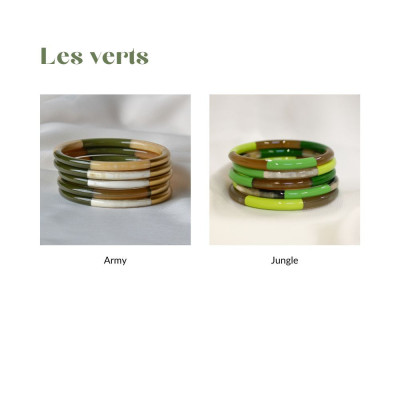 Jonc épais 3 couleurs en corne de buffle