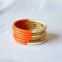 Jonc fin rond en corne de buffle 5 mm, laqué 1 couleur Orange 
sanguine