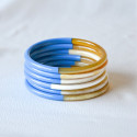 Jonc fin rond en corne de buffle 5 mm, laqué 1 couleur Real blue