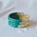 Jonc fin rond en corne de buffle 5 mm, laqué 1 couleur Jade