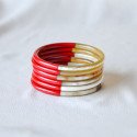 Jonc fin rond en corne de buffle 6 mm, laqué 1 couleur Rouge