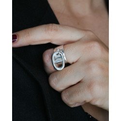 Bague breloque Maille Marine