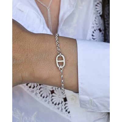 Bracelet maille marine sur chaîne