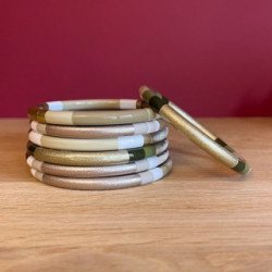 Jonc corne 6 mm deux faces multicolores