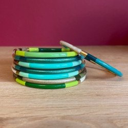 Jonc corne 4 mm deux faces multicolores