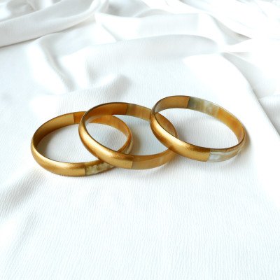 Jonc en corne 10 mm large gold