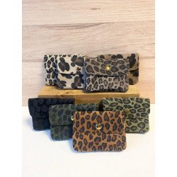 Pochette Sunny léopard daim nubuck