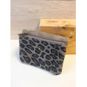 Pochette Sunny léopard daim nubuck