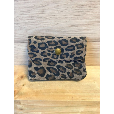 Pochette Sunny léopard daim nubuck