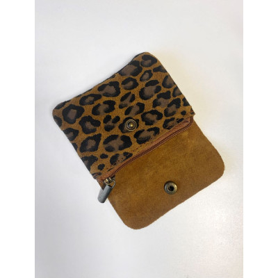 Pochette Sunny léopard daim nubuck