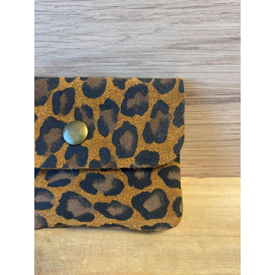 Pochette Sunny léopard daim nubuck