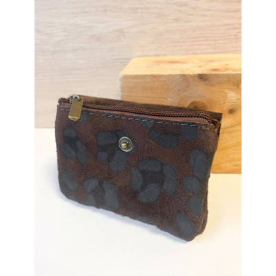 Pochette Sunny léopard daim nubuck