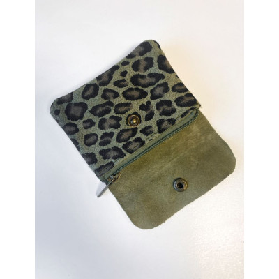 Pochette Sunny léopard daim nubuck