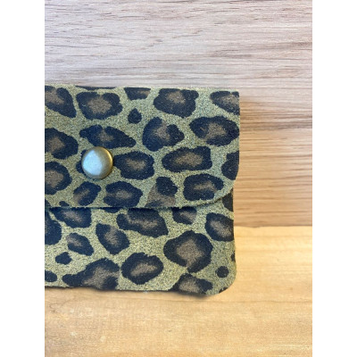 Pochette Sunny léopard daim nubuck