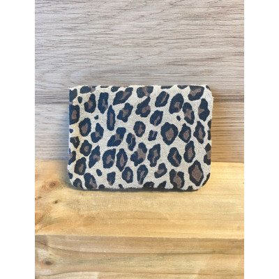 Pochette Sunny léopard daim nubuck