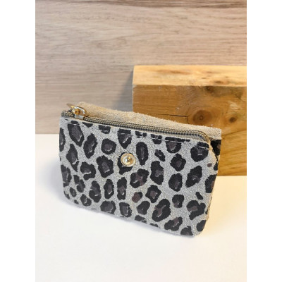 Pochette Sunny léopard daim nubuck