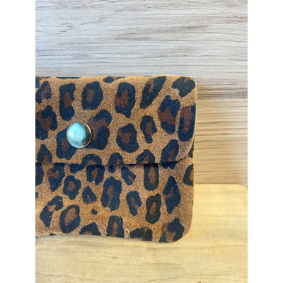 Pochette Sunny léopard daim nubuck