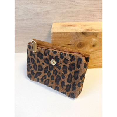 Pochette Sunny léopard daim nubuck