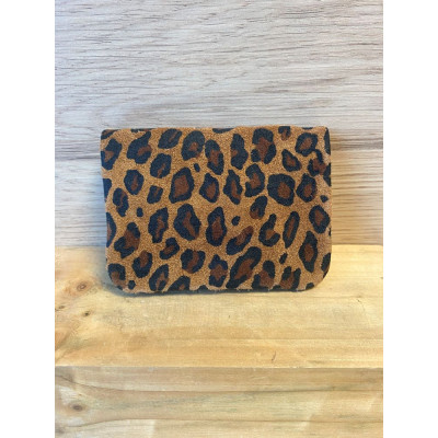 Pochette Sunny léopard daim nubuck