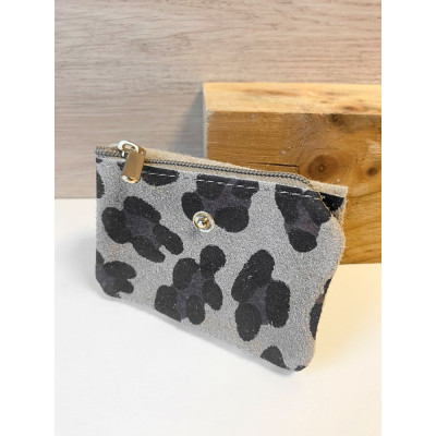 Pochette Sunny léopard daim nubuck
