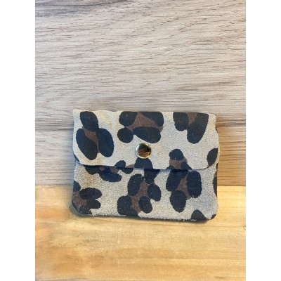 Pochette Sunny léopard daim nubuck