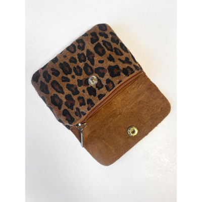 Pochette Sunny léopard daim nubuck