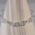 BRACELET MAILLE MARINE M PLAQUE ARGENT 10 MICRONS