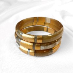 Jonc en corne de buffle Rayé