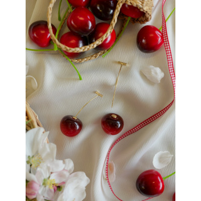 Boucles d'oreilles cerise